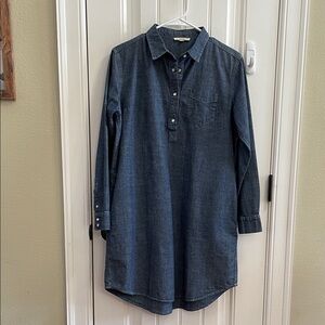 EASEL  Denim Blue Long Sleeve Shirt Dress